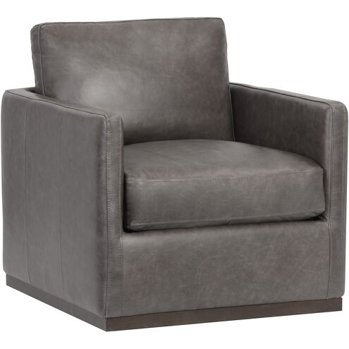 Portman Marseille Concrete Leather Swivel Lounge Chair, Swivel